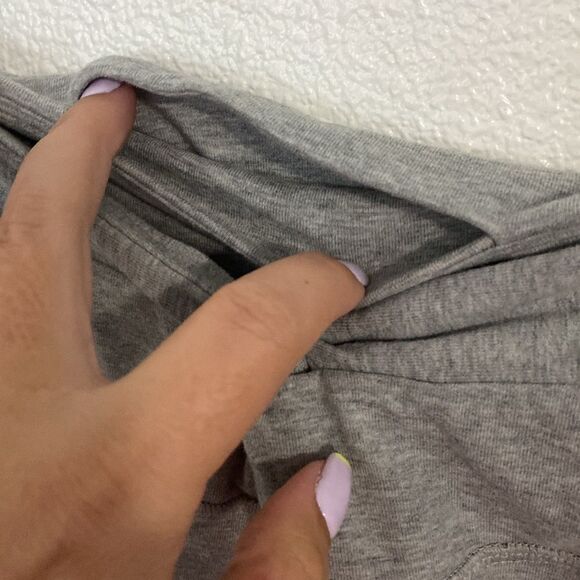 PINK-grey high-waisted twisted waist bike shorts- Size XL - Picture 3 of 6